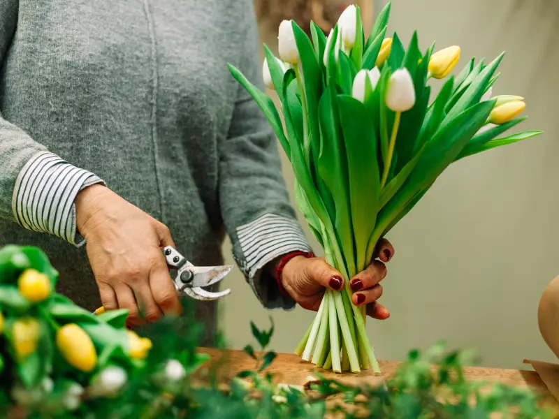 Avoid cutting off flower and leaf buds.