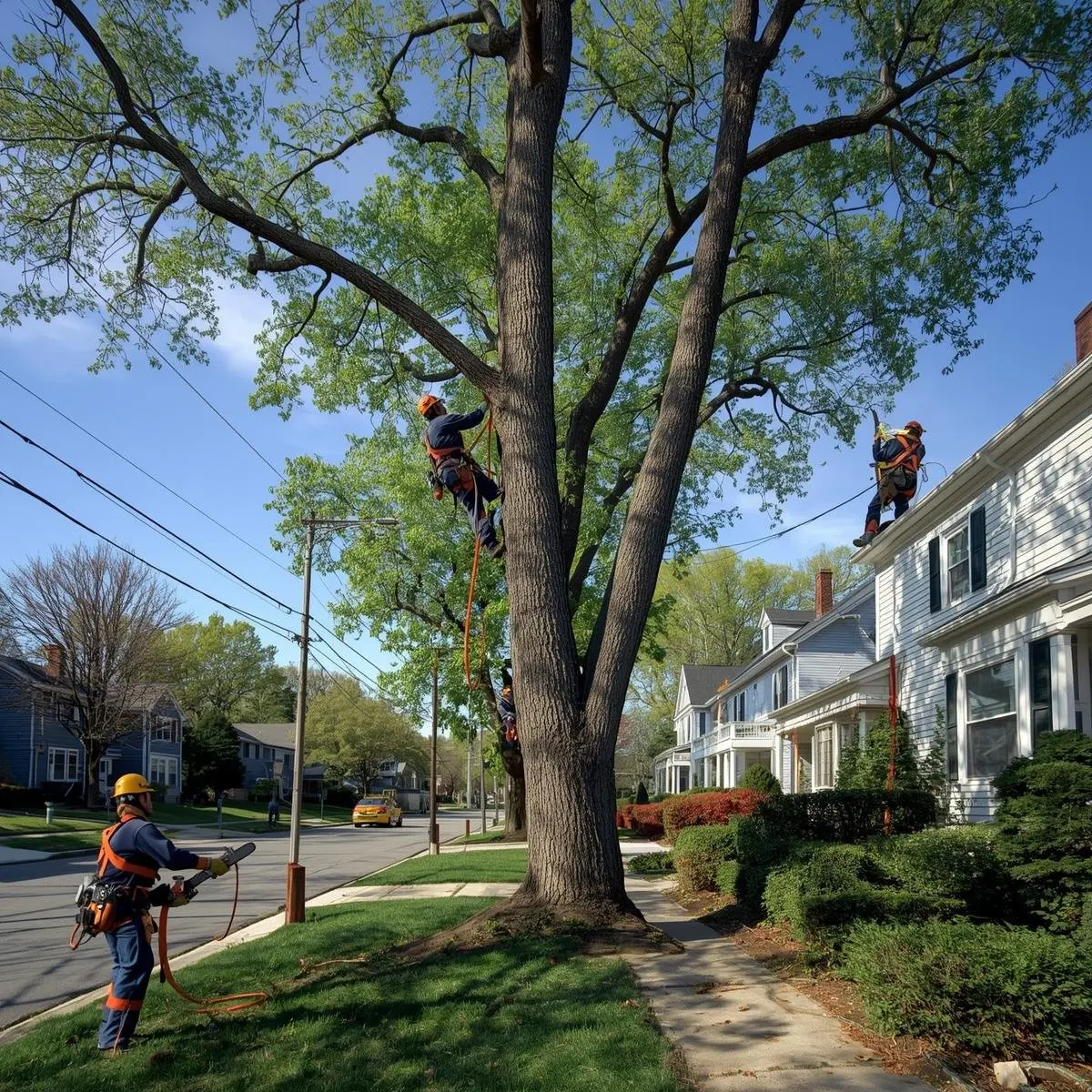 Weeping willow tree near a home in Albany, NY, providing shade and natural beauty.