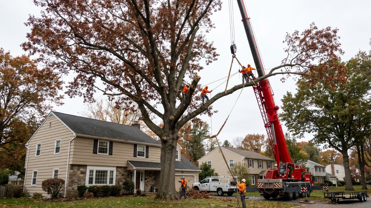 Large Tree Near Your Delmar Home? When You Absolutely Need Crane Removal (Not a Chainsaw Crew)